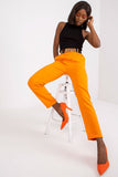 Elegant High Rise Pants with Elastic Waistband & Belt