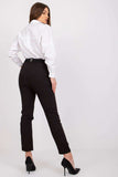 High Rise Pants with Elastic Waist and Decorative Belt