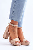 Stylish Eco-Suede Sandals with Square Heel and Platform