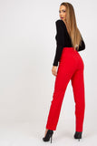 High-Rise Straight Leg Women's Pants with Belt and Pockets