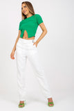 High-Waisted Straight Leg Women's Pants with Pockets