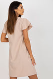 Loose-Fitting Ruffle Sleeve Dress with Lace Neckline