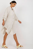 Button-Down Dress with Long Sleeves and Pockets