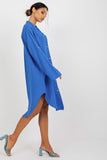 Button-Down Long Sleeve Dress with Pockets and Hem Detail