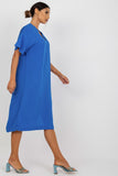 Heart Neckline Shirt Cut Dress with Side Slit