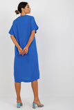 Heart Neckline Shirt Cut Dress with Side Slit
