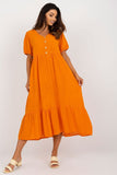 Short Sleeve Casual Dress with Ruffles and Heart Neckline