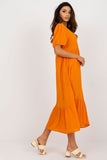 Short Sleeve Casual Dress with Ruffles and Heart Neckline