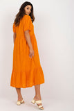 Short Sleeve Casual Dress with Ruffles and Heart Neckline