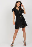 Ruffle Sleeve Summer Dress with Heart Neckline & Buttons