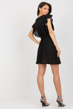 Ruffle Sleeve Summer Dress with Heart Neckline & Buttons