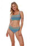Fancy High-Waisted Bikini Bottoms with Gold Accents