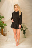 Elegant Floral Pin Sweatshirt in Soft Cotton Knit