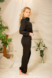 Unbuttoned Cotton Sweatshirt with Stand-Up Collar