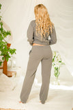 Unbuttoned Stand-Up Collar Cotton Sweatshirt with Pockets
