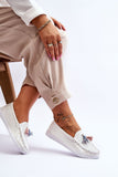 Elegant Women's Leather Moccasins with Tassels and Comfort Sole