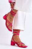 Airy Calf-Binding Sandals with Square Open Toe Design