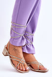 Airy Calf-Binding Sandals with Open Square Toe