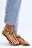 Stylish Eco-Leather Women's Rhinestone Flip Flop Sandals
