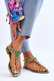 Stylish Eco-Leather Women's Rhinestone Flip Flop Sandals