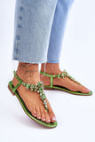 Stylish Eco-Leather Women's Rhinestone Flip Flop Sandals