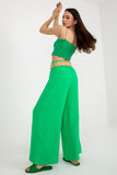 High-Waisted Wide Leg Pants with Belt and Creases