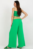 High-Waisted Wide Leg Pants with Belt and Creases