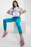Chic Velour Blouse and High-Waisted Pants Set