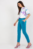 Chic Velour Blouse and High-Waisted Pants Set