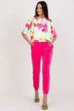 Chic Velour Blouse and High-Waisted Pants Set