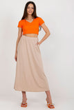 Looser Cut Summer Skirt with Elastic Waistband and Pockets