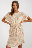 Floral Short Sleeve Summer Dress with Tying Belt