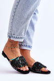 Stylish Women's Beaded Flip-Flops with Comfort Insole