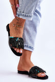 Stylish Women's Beaded Flip-Flops with Comfort Insole