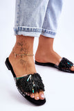 Stylish Women's Beaded Flip-Flops with Comfort Insole