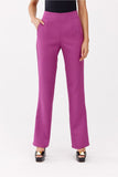 Elegant Women's Straight Pants with Side Pockets and Zipper