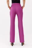 Elegant Women's Straight Pants with Side Pockets and Zipper