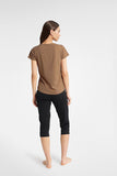 Cozy Cotton Two-Piece Women's Pajama Set in Caramel & Black