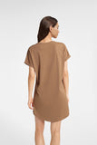 Caramel Cotton Women's Short-Sleeved Nightgown with Print