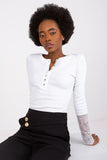 Elegant Ribbed Blouse with Lace Detail