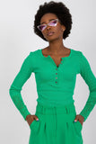 Elegant Ribbed Blouse with Lace Detail