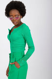 Elegant Ribbed Blouse with Lace Detail