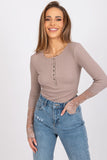 Elegant Ribbed Blouse with Lace Detailing