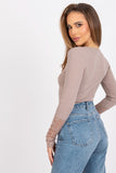 Elegant Ribbed Blouse with Lace Detailing
