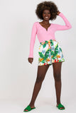 Charming White Casual Summer Shorts with Pattern