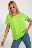 Decorative Short Sleeve Women's Blouse with Round Neckline