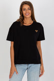 Short Sleeve Decorative Patch Women's Blouse