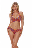 Colorful Dot Swim Shorts with Stylish Gold Accents