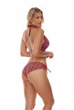 Colorful Dot Swim Shorts with Stylish Gold Accents