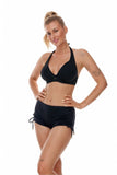 Classic Black Smooth Shorts with Stylish Adjustable Straps